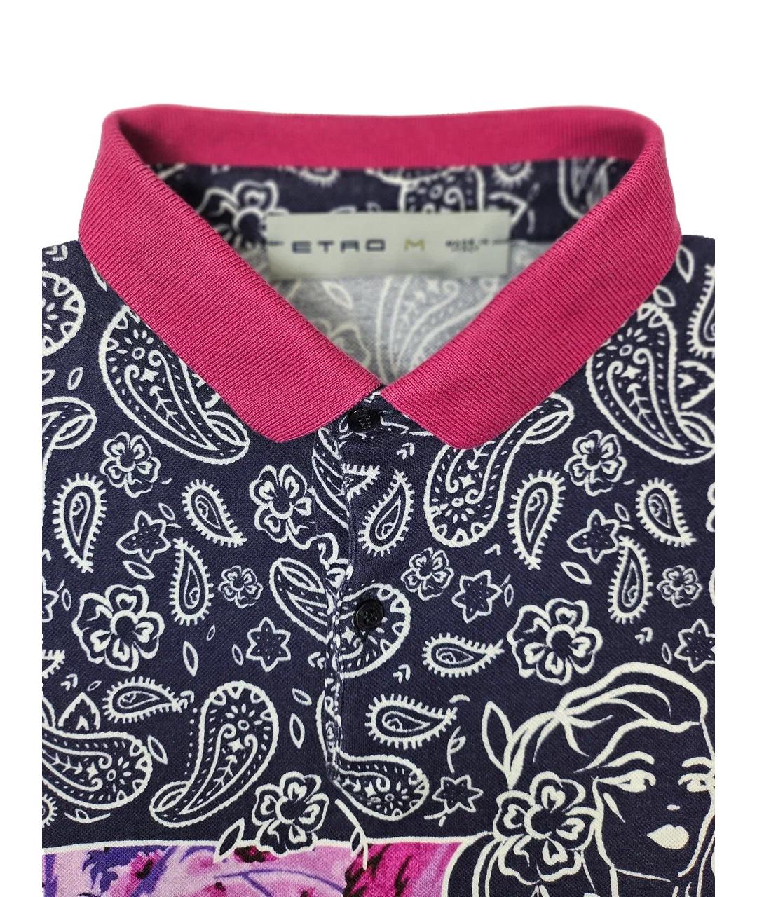 ETRO Фиолетовое хлопковое поло с коротким рукавом, фото 3