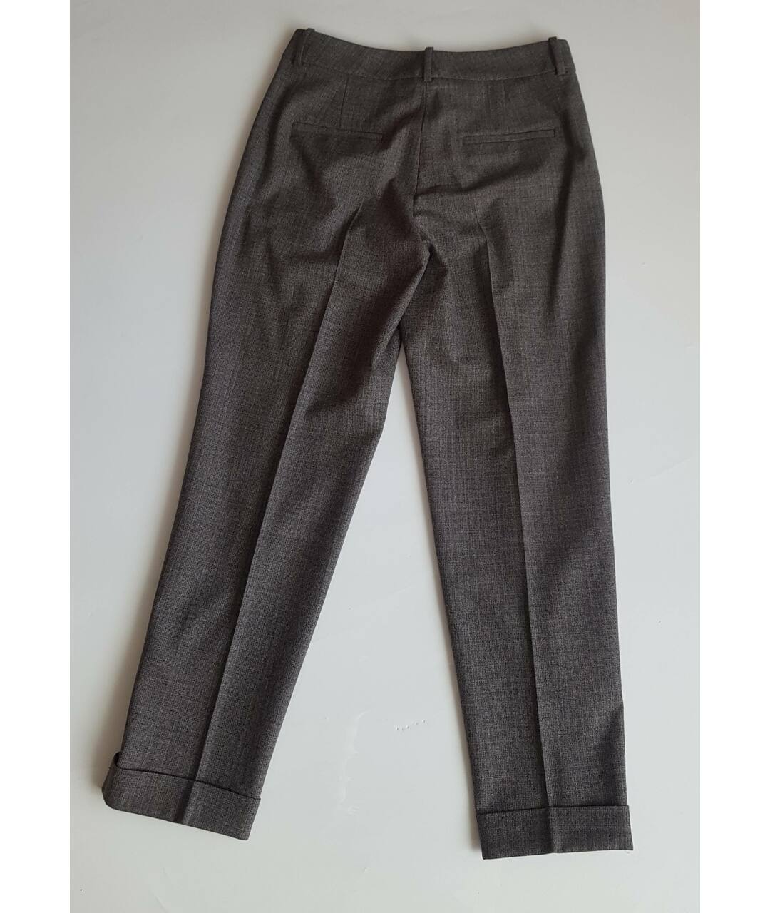 PESERICO Коричневые шерстяные прямые брюки, фото 2