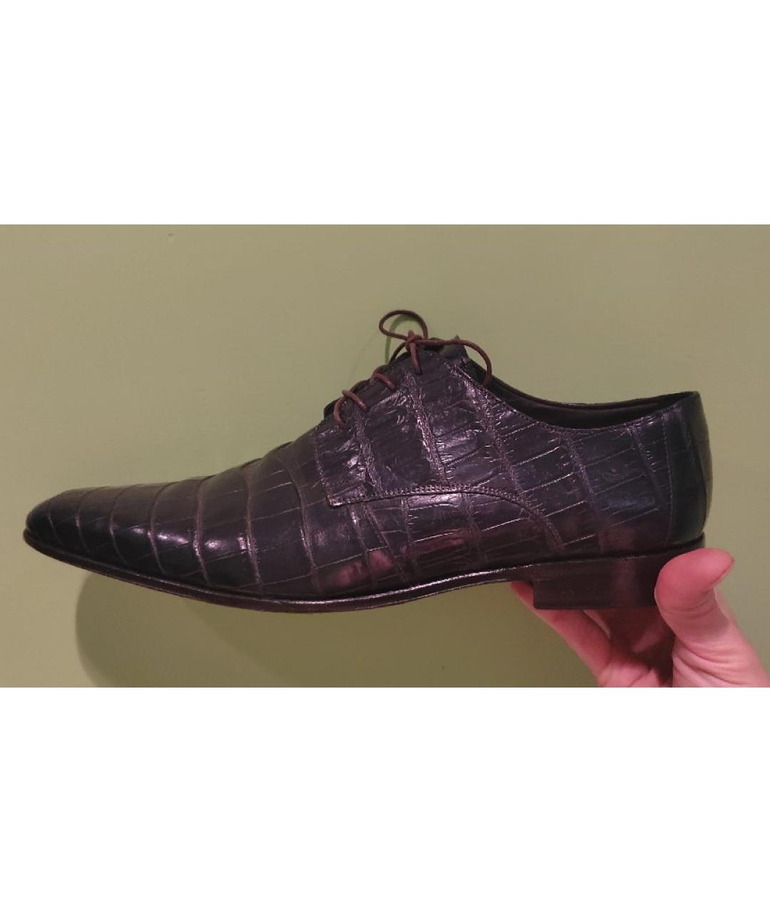DOLCE&GABBANA Темно-синие туфли из экзотической кожи, фото 8