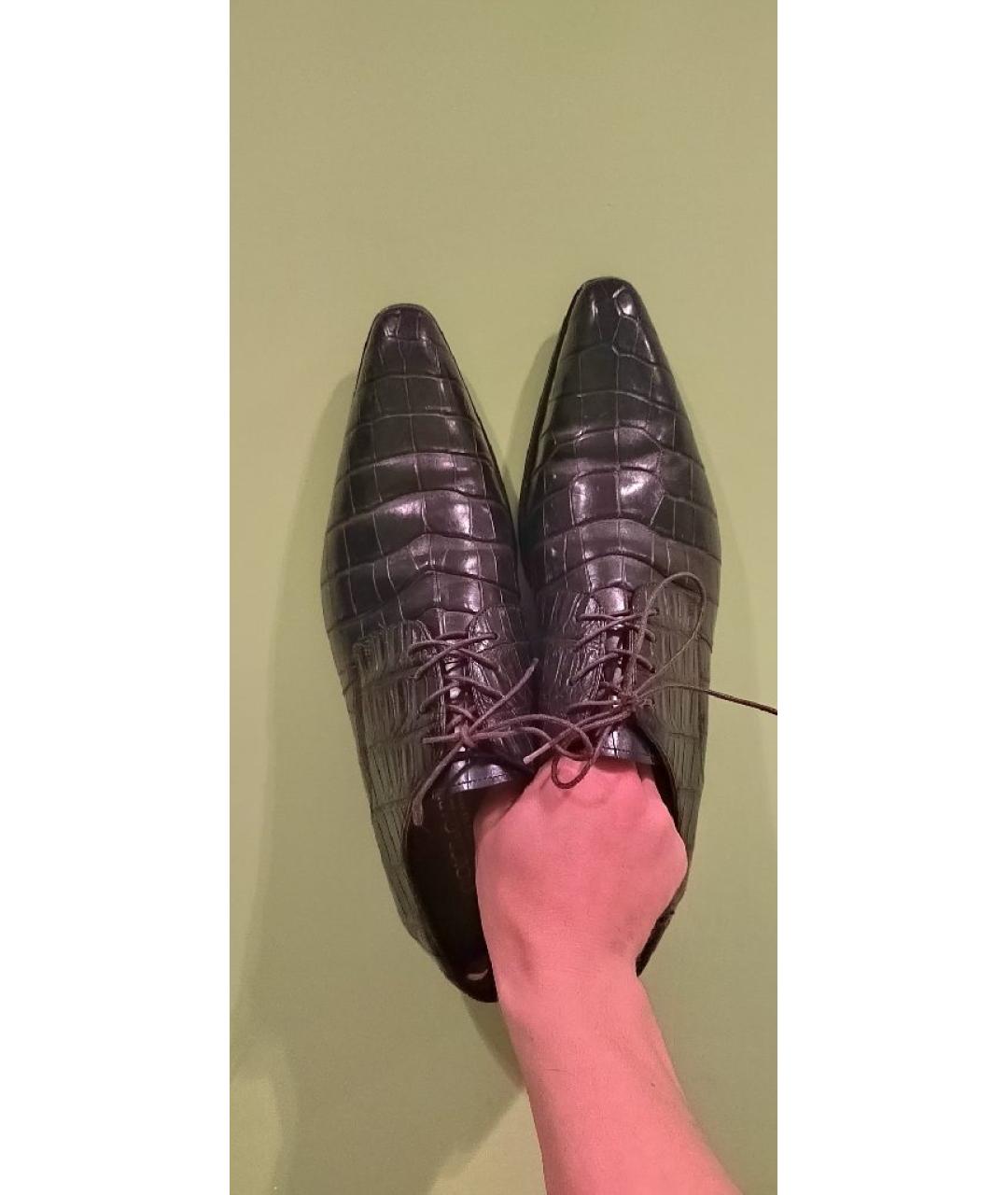 DOLCE&GABBANA Темно-синие туфли из экзотической кожи, фото 2