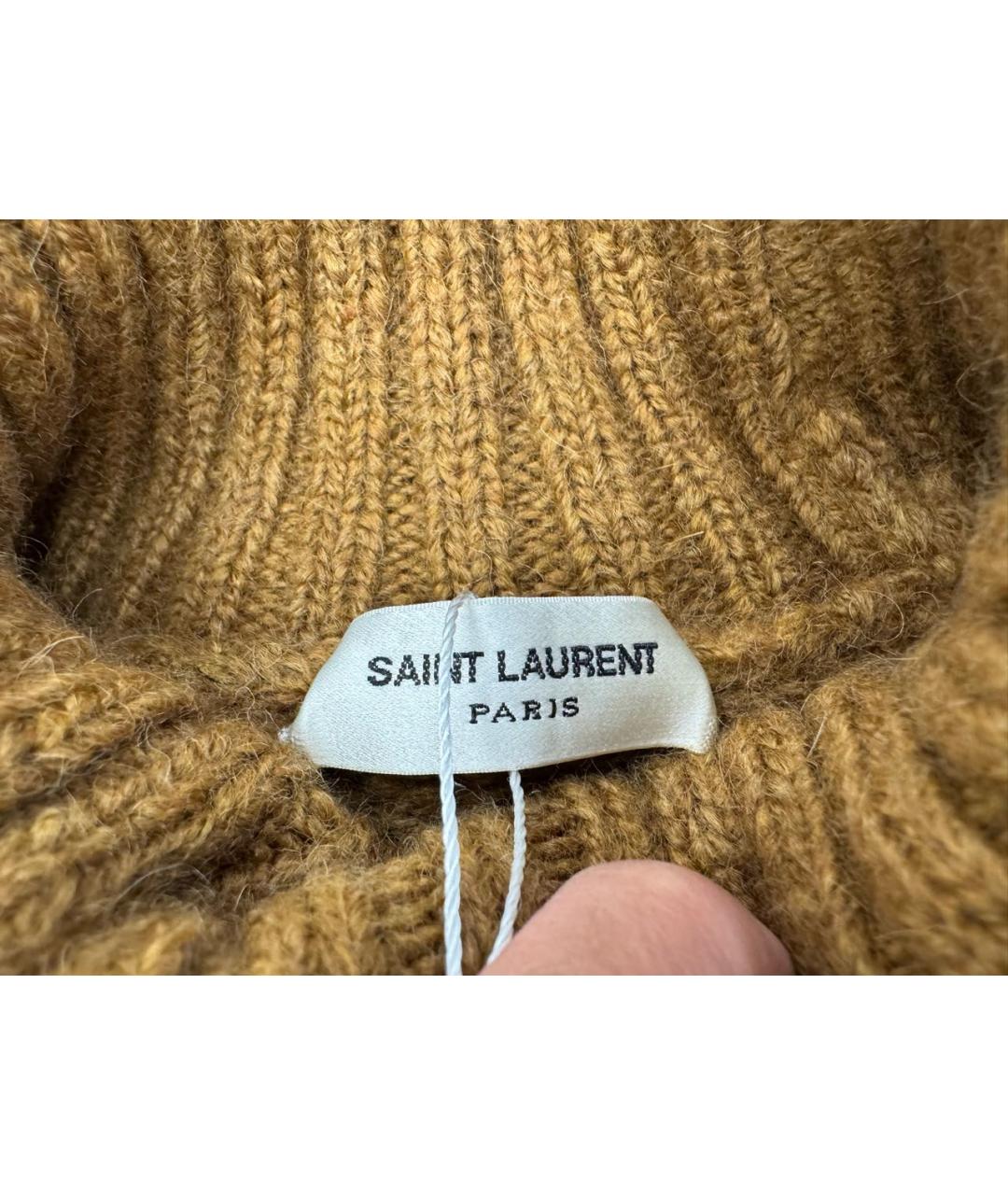 SAINT LAURENT Коричневый шерстяной джемпер / свитер, фото 3