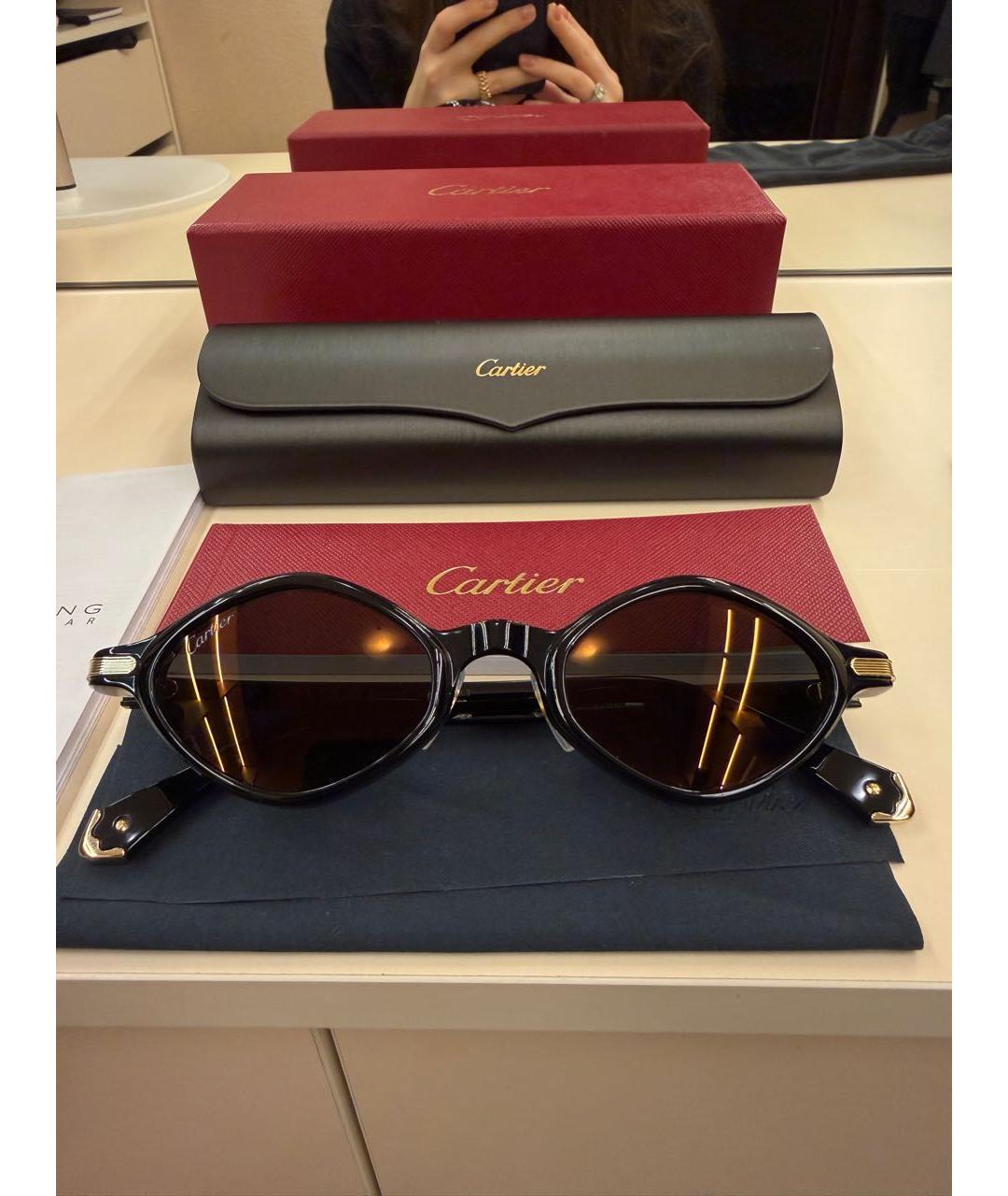 CARTIER Черные пластиковые солнцезащитные очки, фото 5
