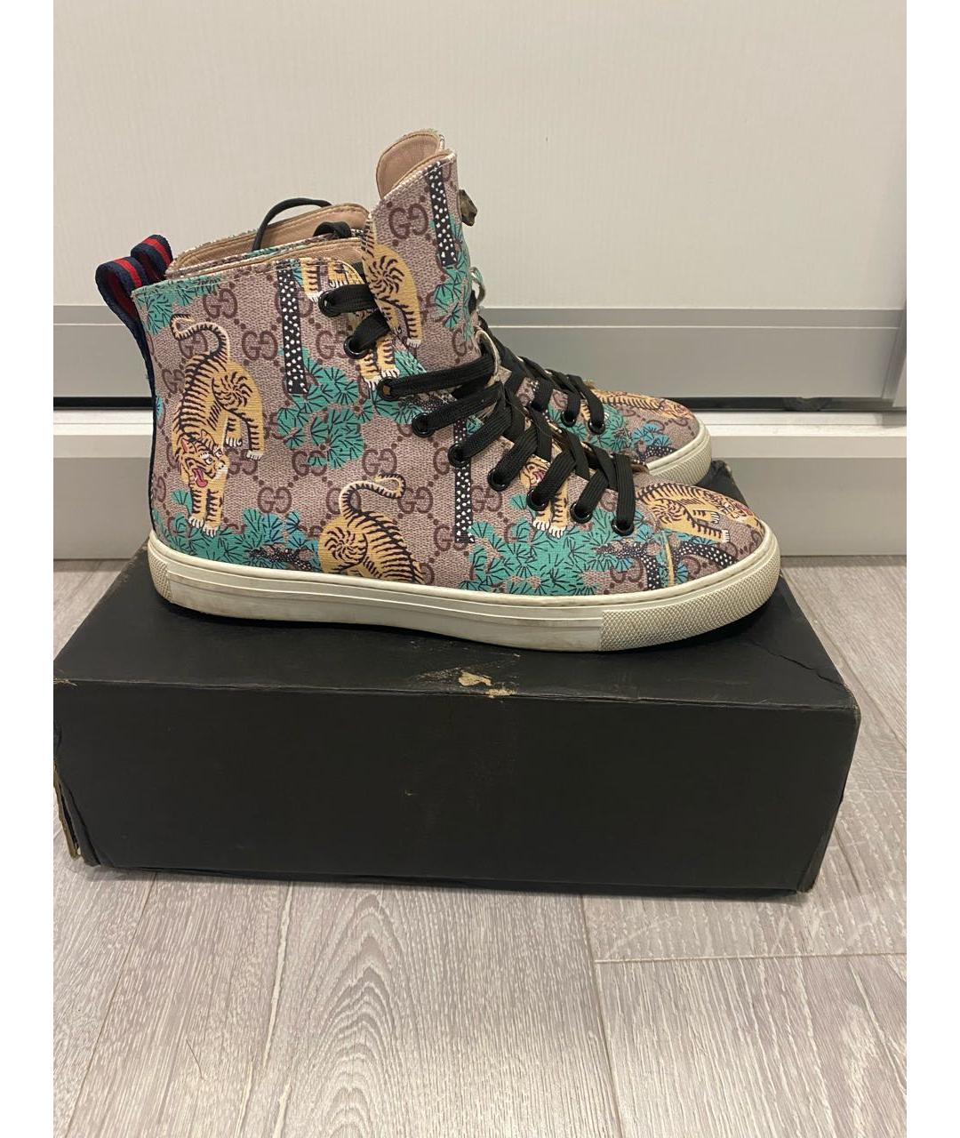 GUCCI Мульти кожаные высокие кроссовки / кеды, фото 9