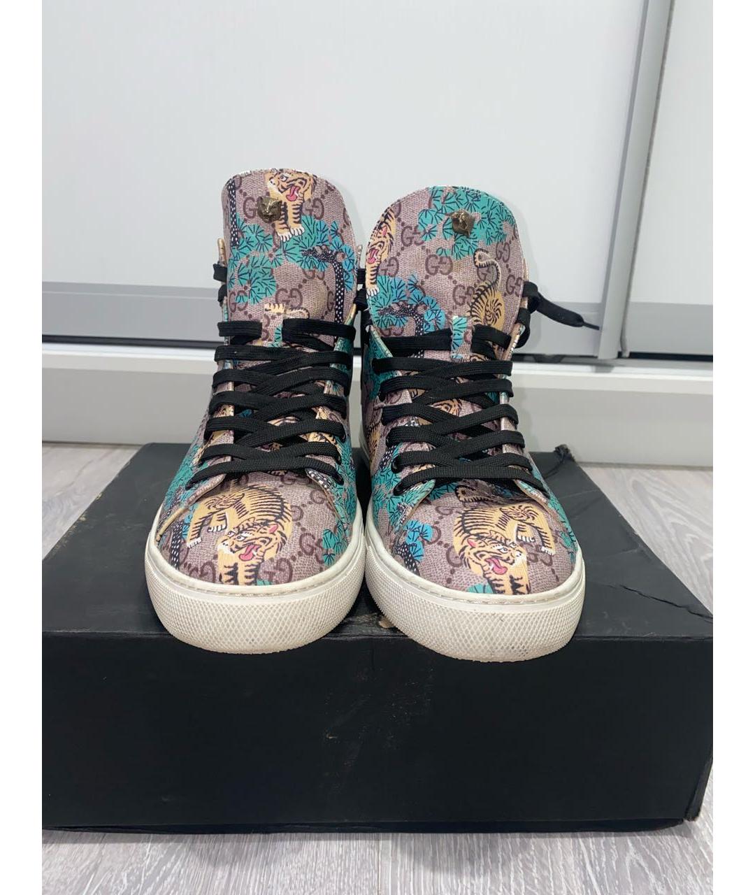 GUCCI Мульти кожаные высокие кроссовки / кеды, фото 3