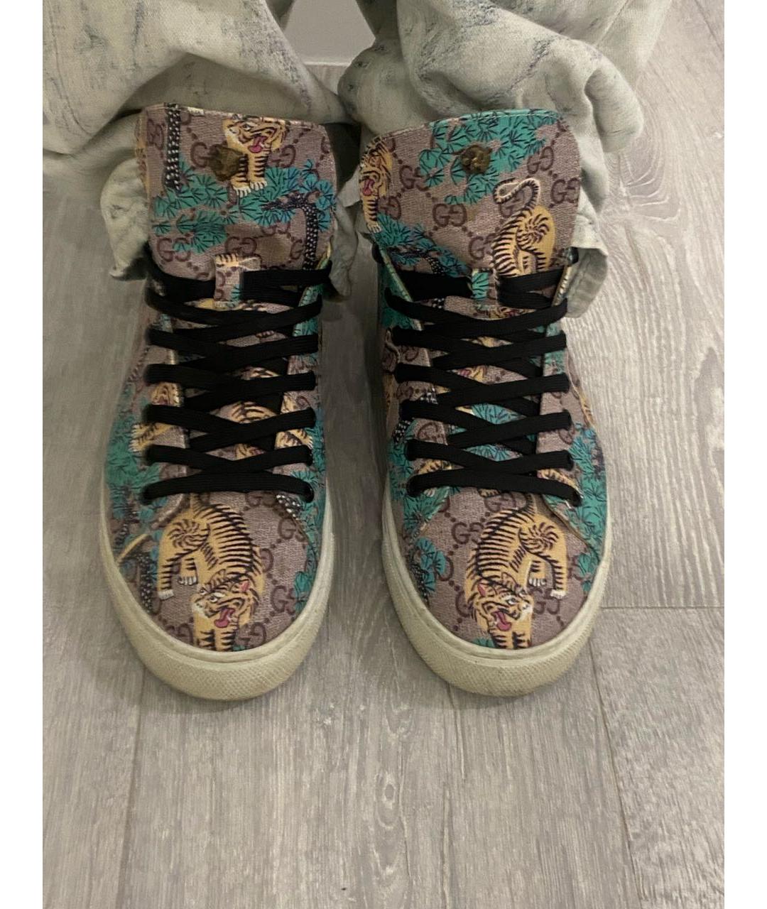 GUCCI Мульти кожаные высокие кроссовки / кеды, фото 8