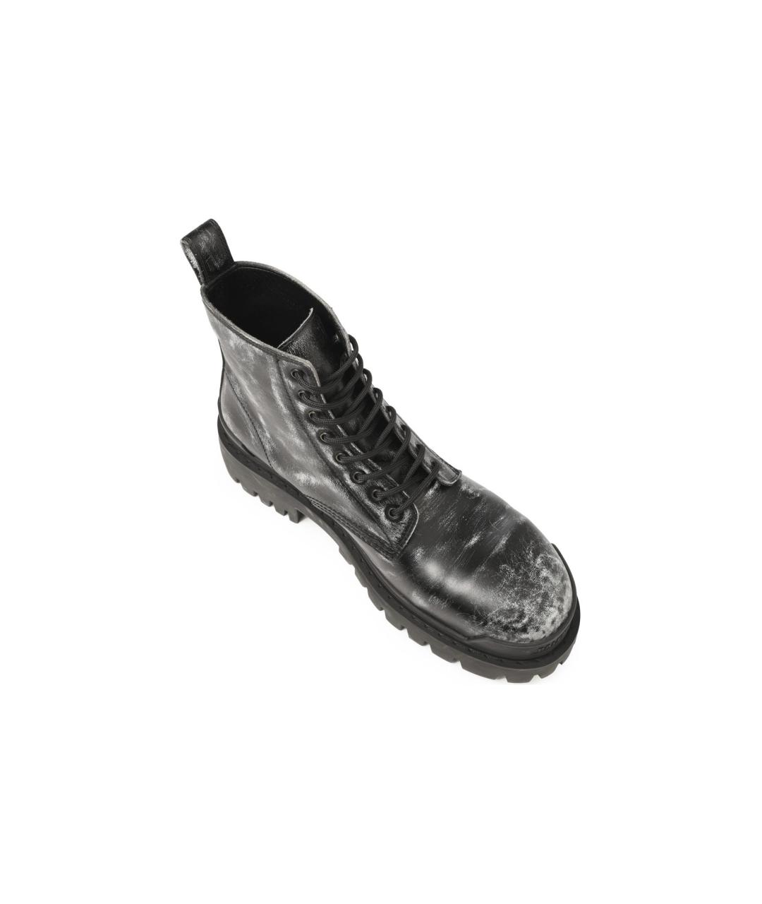 BALENCIAGA Черные кожаные высокие ботинки, фото 4