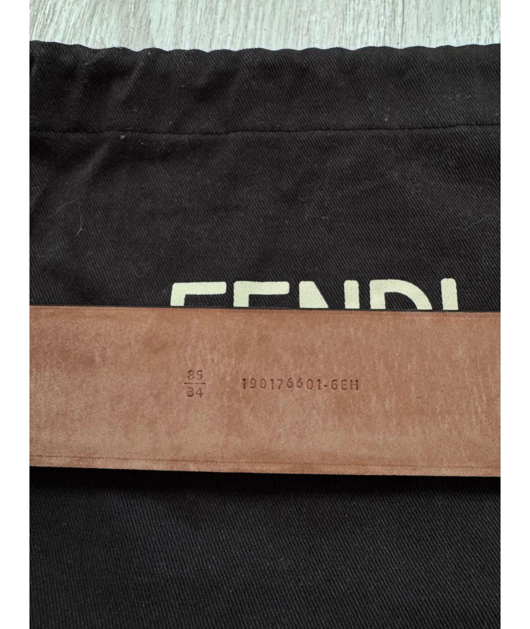 FENDI Черный кожаный ремень, фото 3