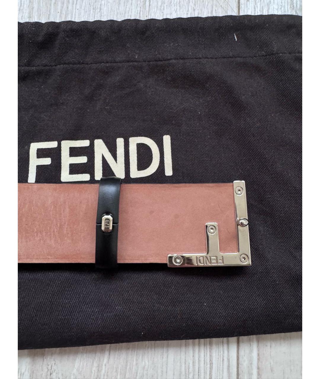 FENDI Черный кожаный ремень, фото 4