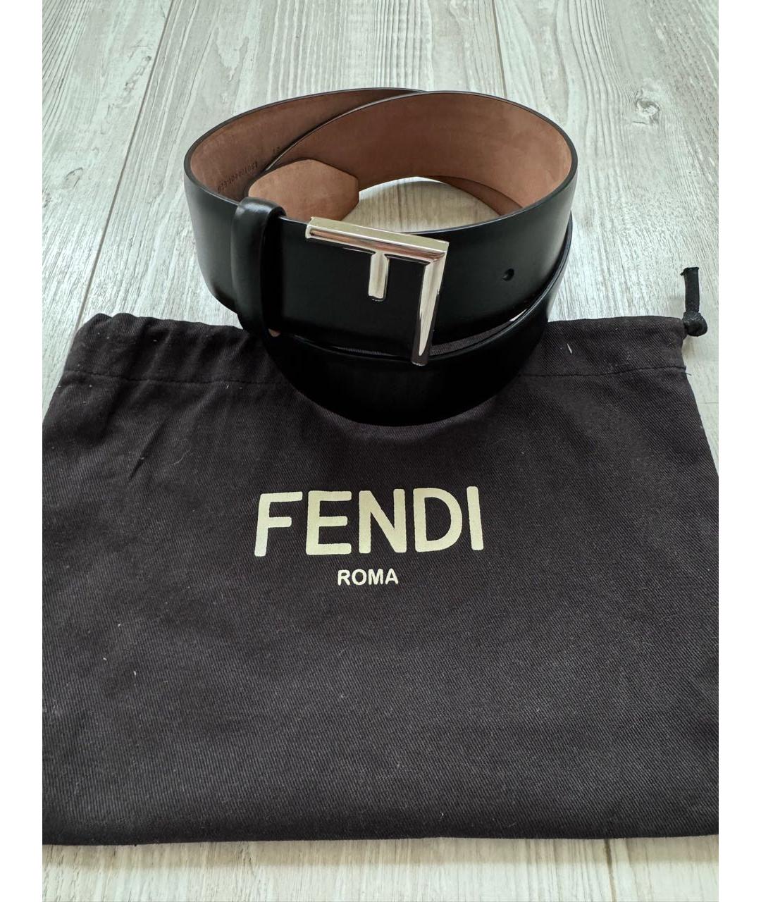 FENDI Черный кожаный ремень, фото 7