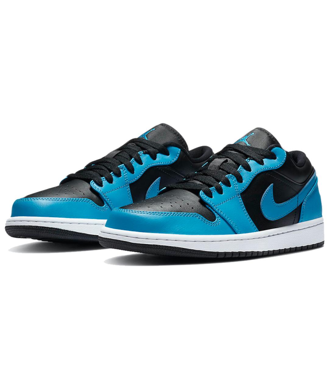 JORDAN Синие кожаные высокие кроссовки / кеды, фото 3