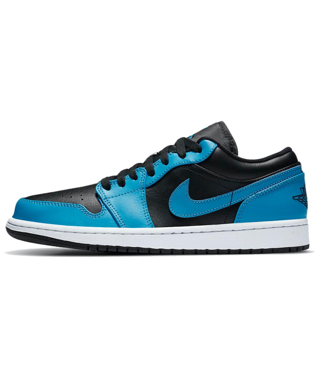 JORDAN Синие кожаные высокие кроссовки / кеды, фото 2