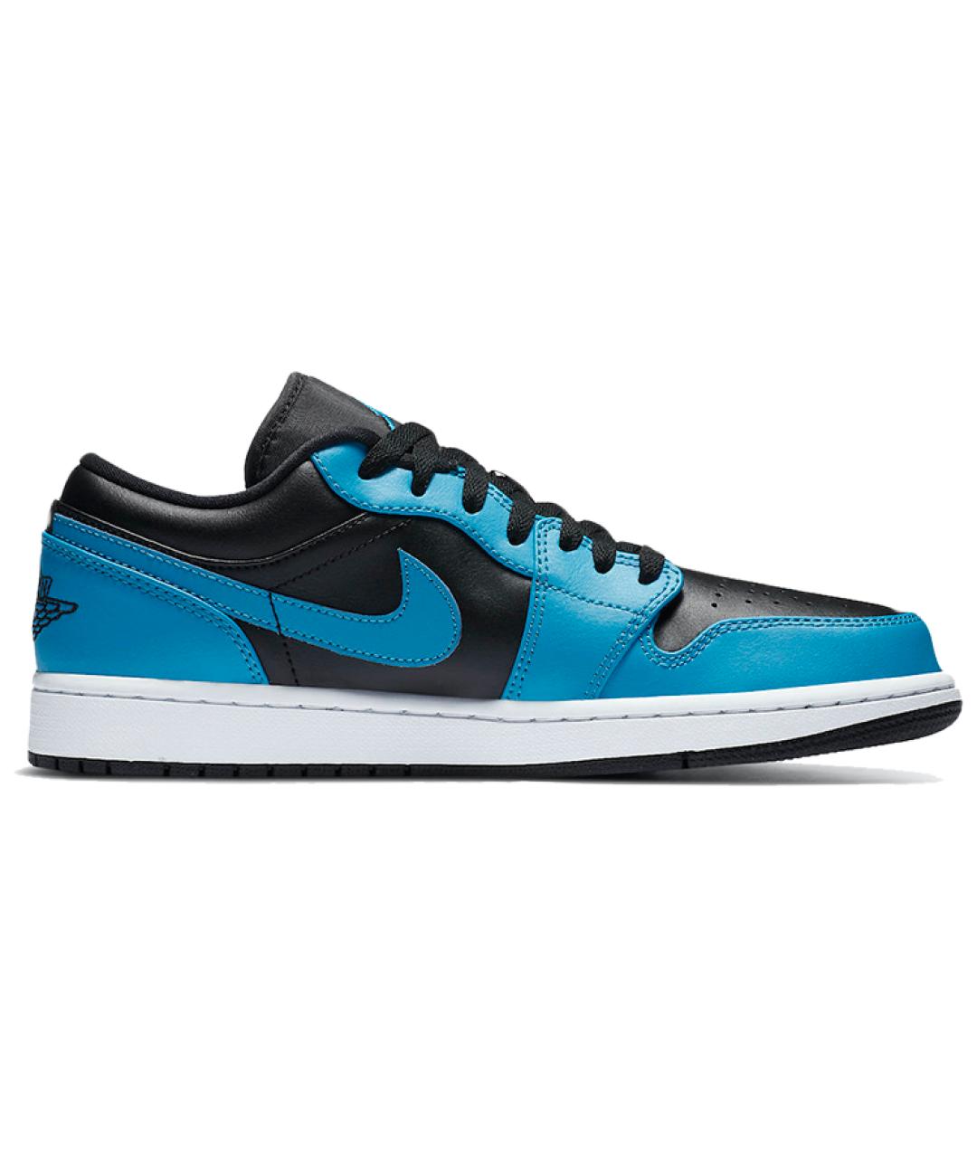 JORDAN Синие кожаные высокие кроссовки / кеды, фото 1