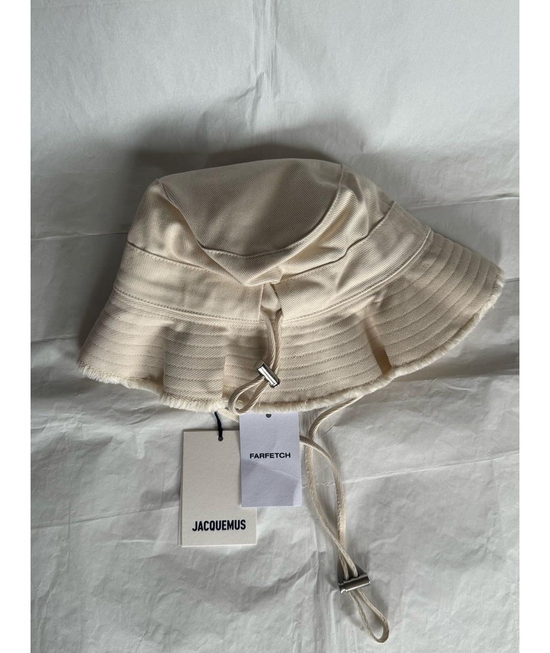 JACQUEMUS Бежевая хлопковая панама, фото 4