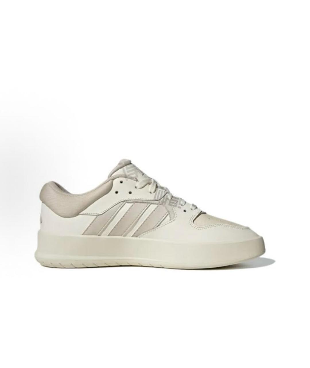 ADIDAS Бежевые кожаные низкие кроссовки / кеды, фото 3