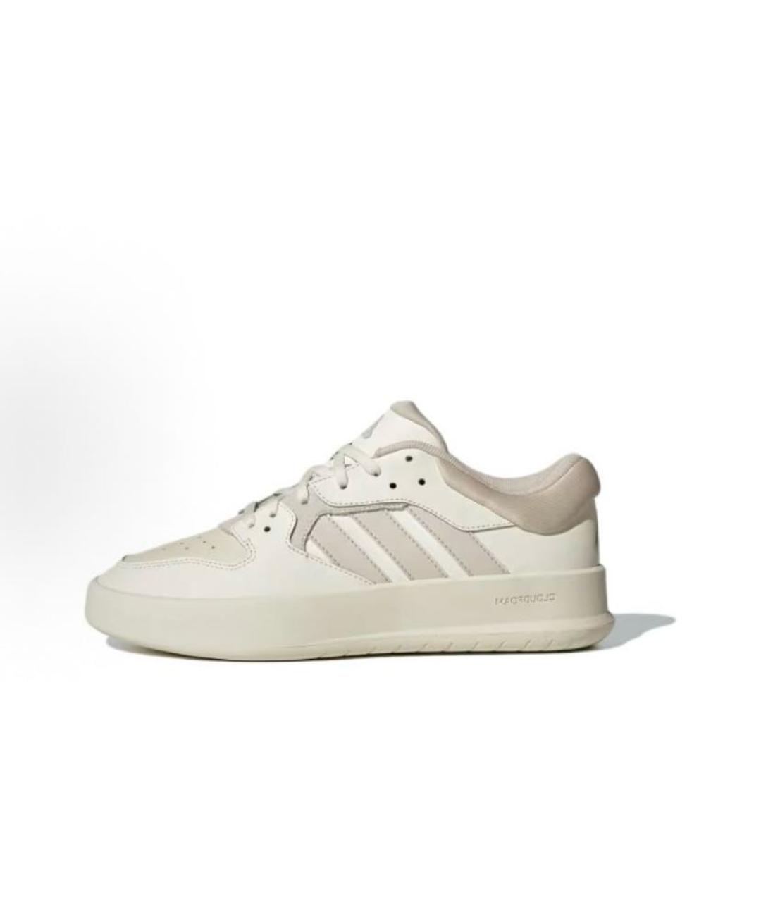 ADIDAS Бежевые кожаные низкие кроссовки / кеды, фото 2