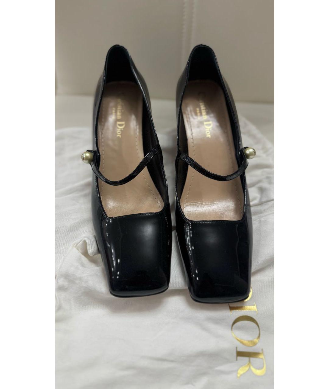 CHRISTIAN DIOR Черные туфли из лакированной кожи, фото 2