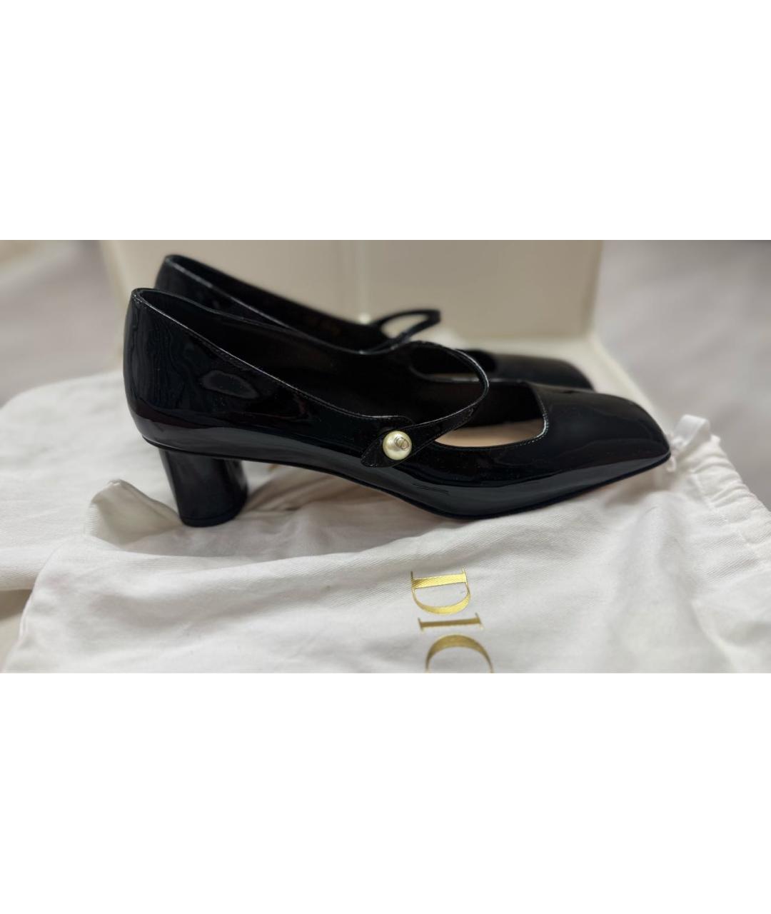 CHRISTIAN DIOR Черные туфли из лакированной кожи, фото 7