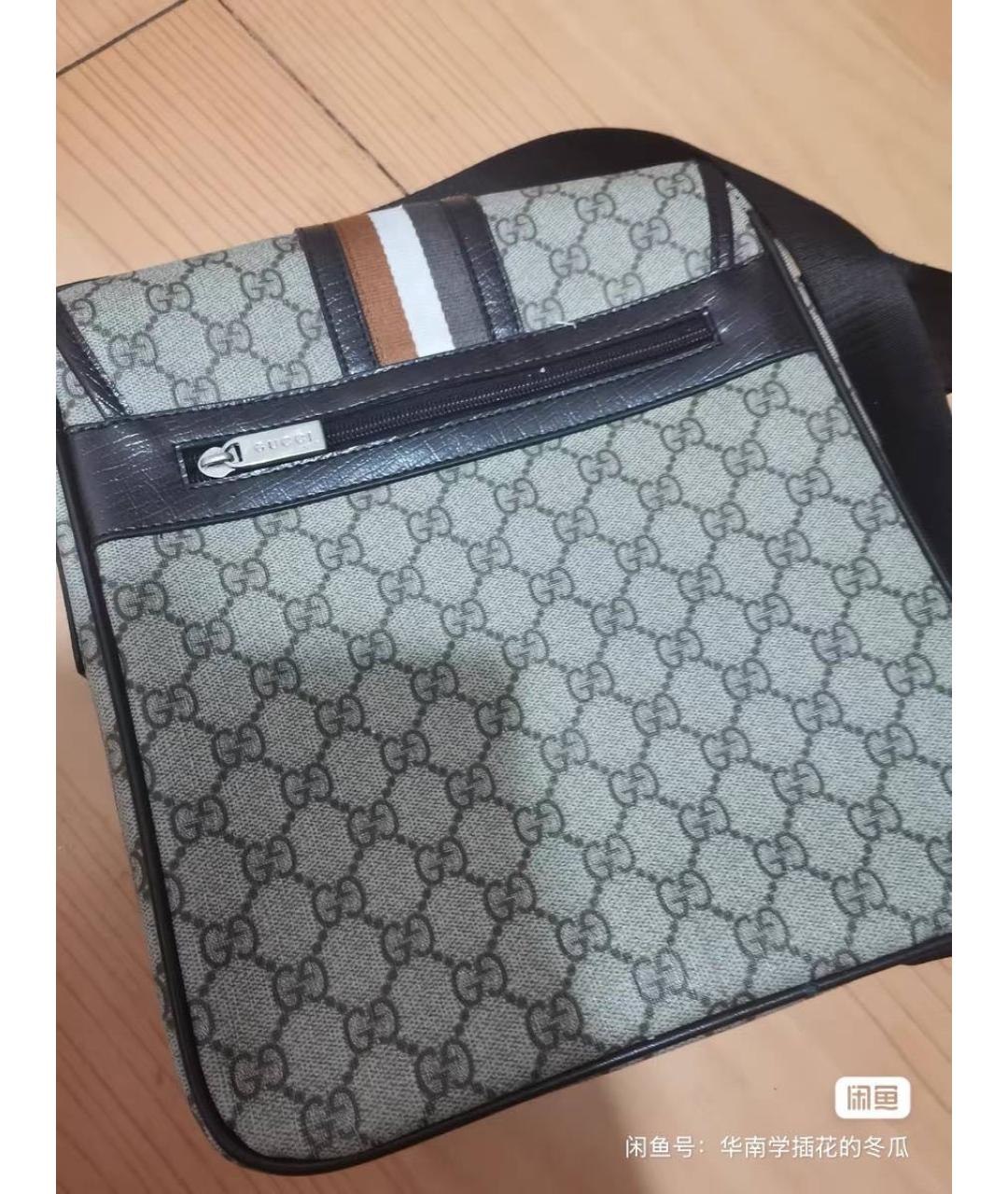GUCCI Бежевая кожаная сумка на плечо, фото 2