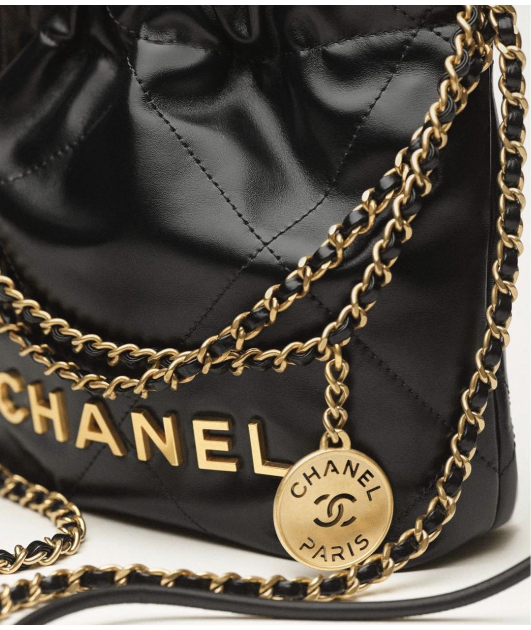 CHANEL Черная кожаная сумка через плечо, фото 3