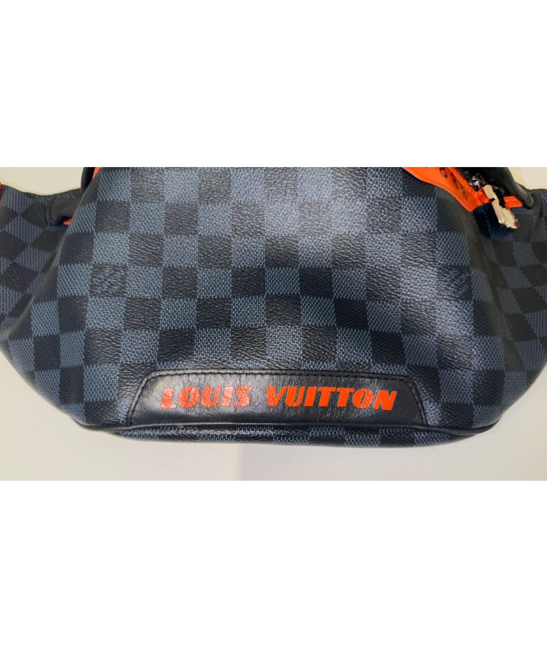 LOUIS VUITTON Темно-синяя кожаная поясная сумка, фото 4