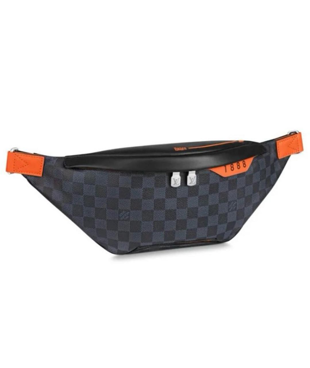 LOUIS VUITTON Темно-синяя кожаная поясная сумка, фото 9