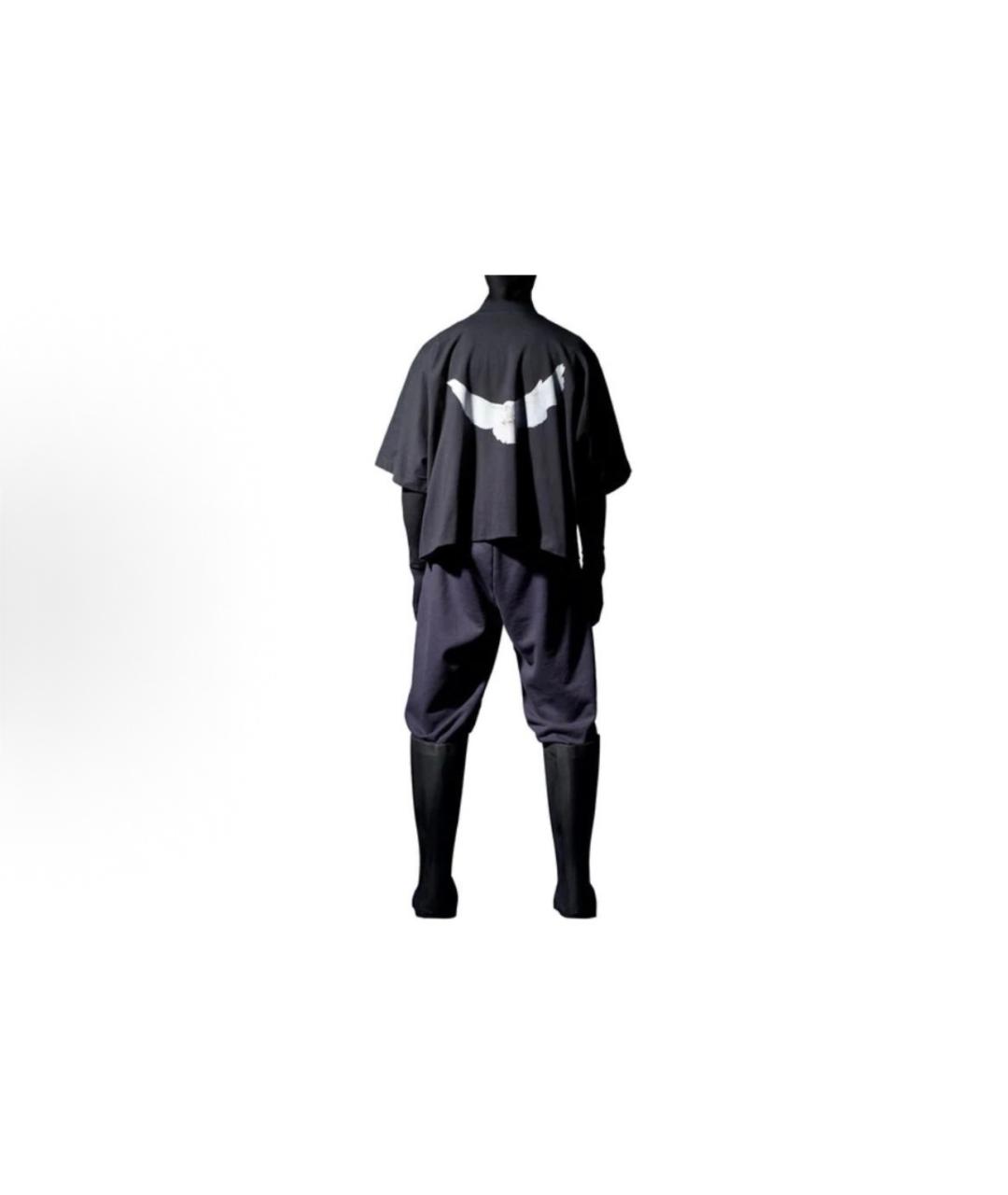 YEEZY Черная хлопковая футболка, фото 6