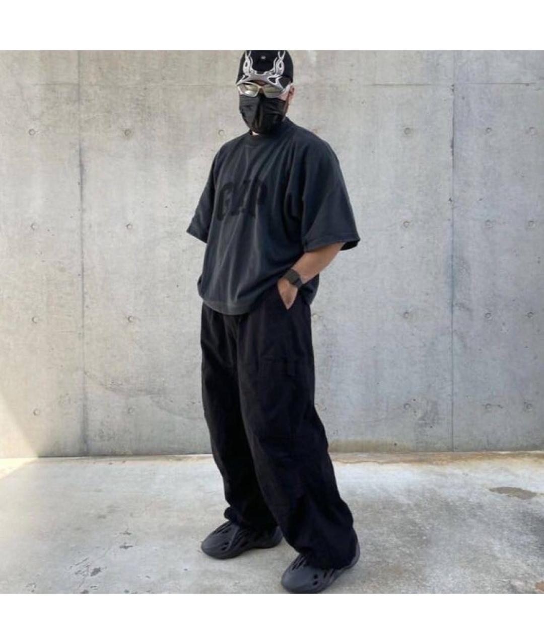 YEEZY Черная хлопковая футболка, фото 5