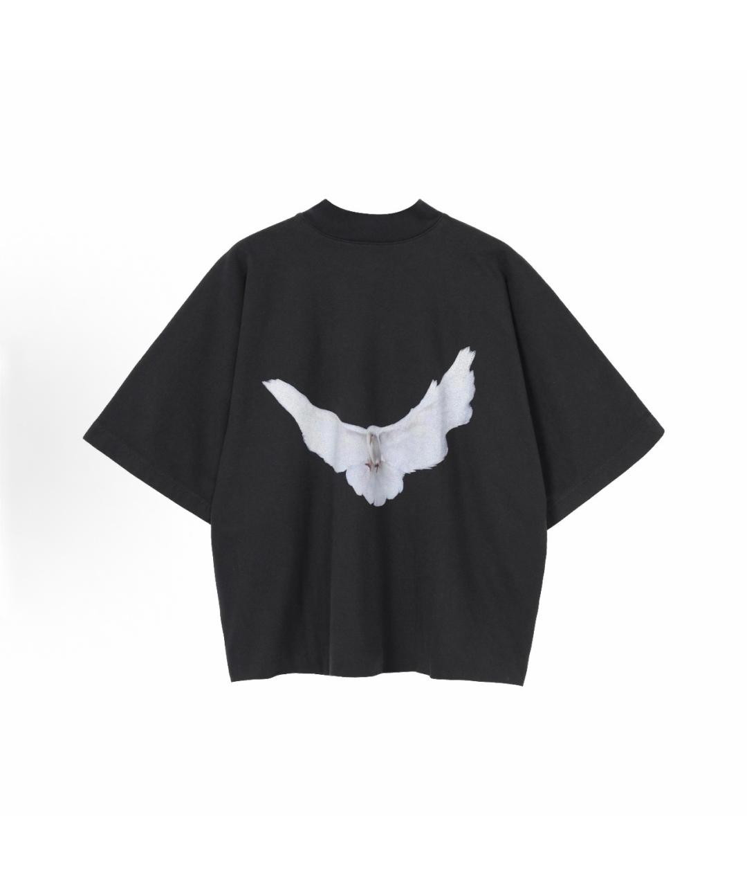 YEEZY Черная хлопковая футболка, фото 10