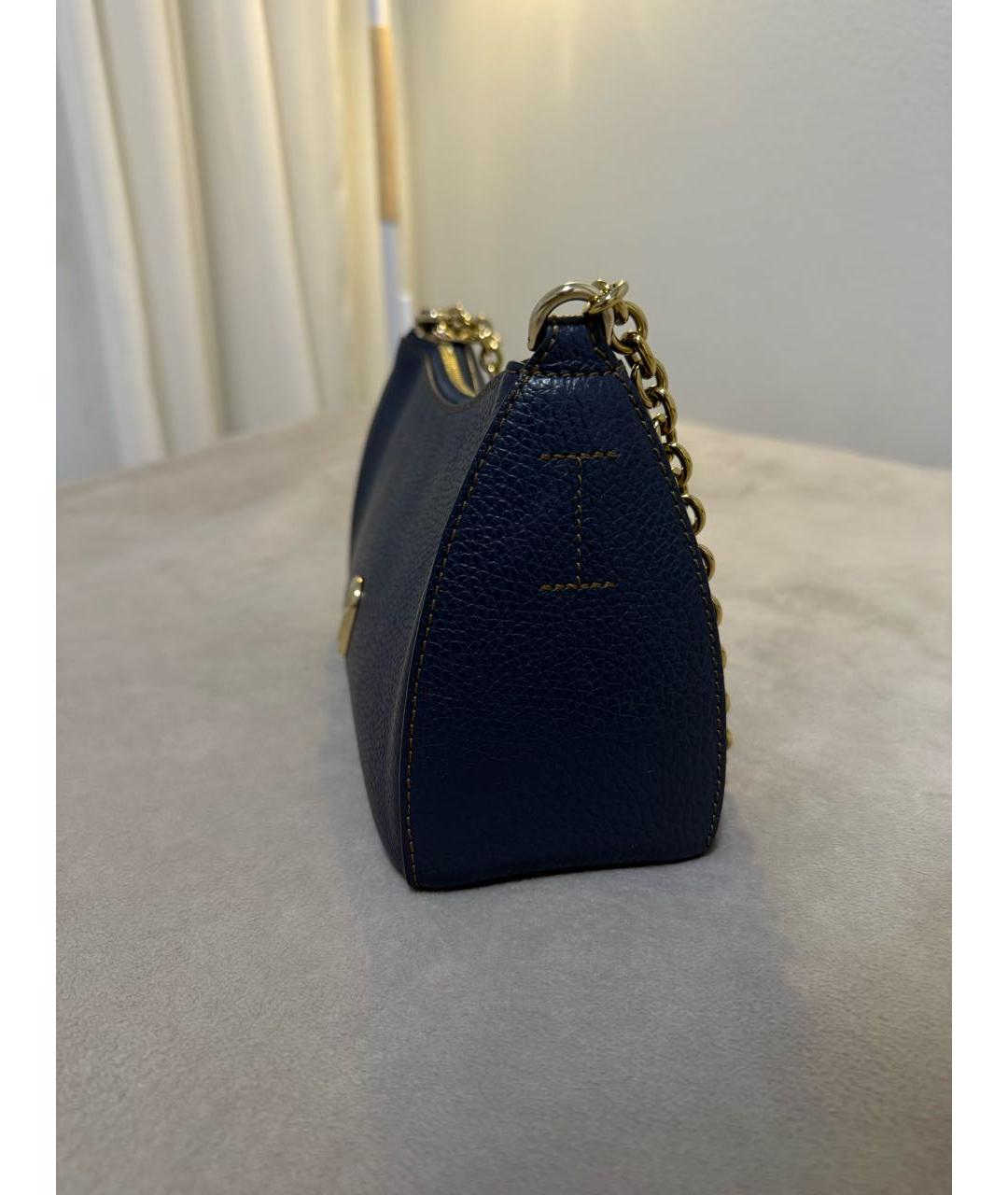 FURLA Темно-синяя кожаная сумка через плечо, фото 8