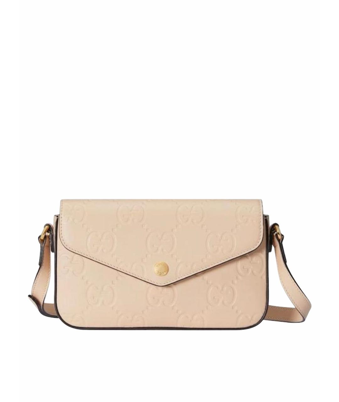 GUCCI Бежевая кожаная сумка через плечо, фото 1