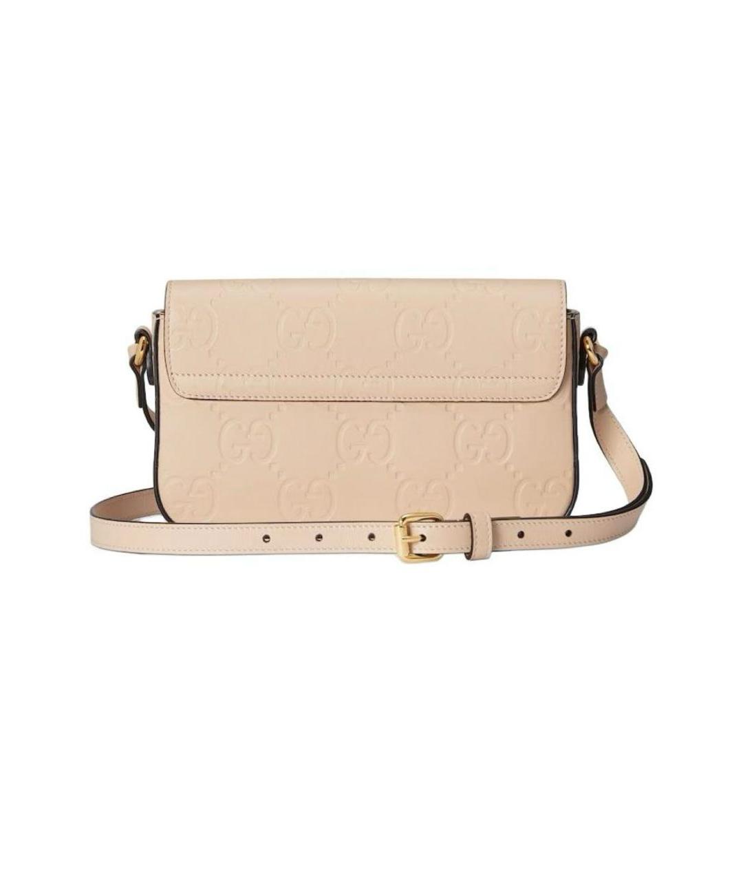 GUCCI Бежевая кожаная сумка через плечо, фото 3