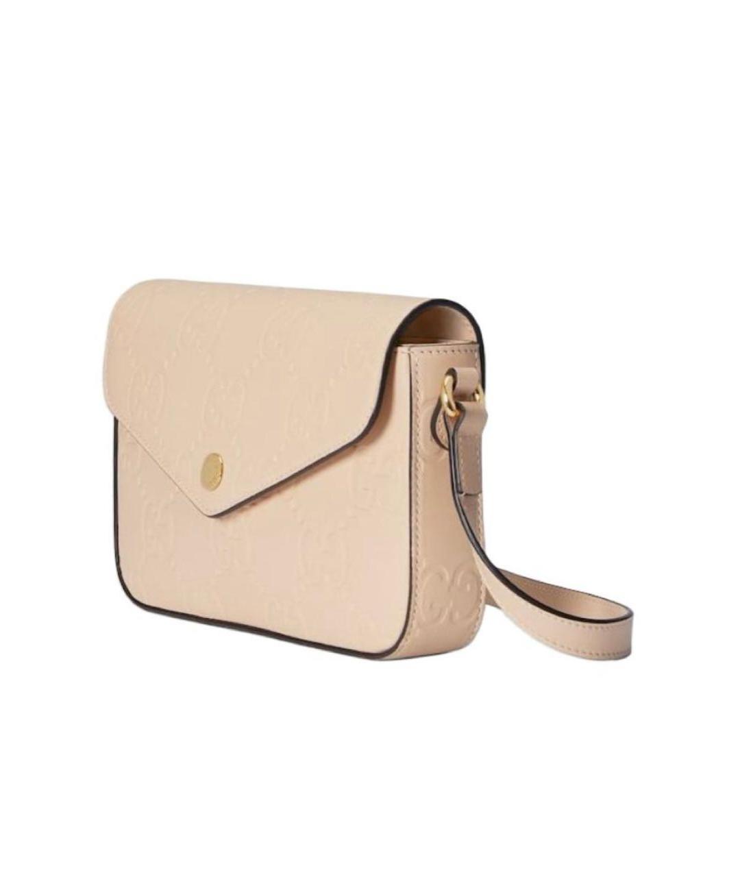 GUCCI Бежевая кожаная сумка через плечо, фото 2