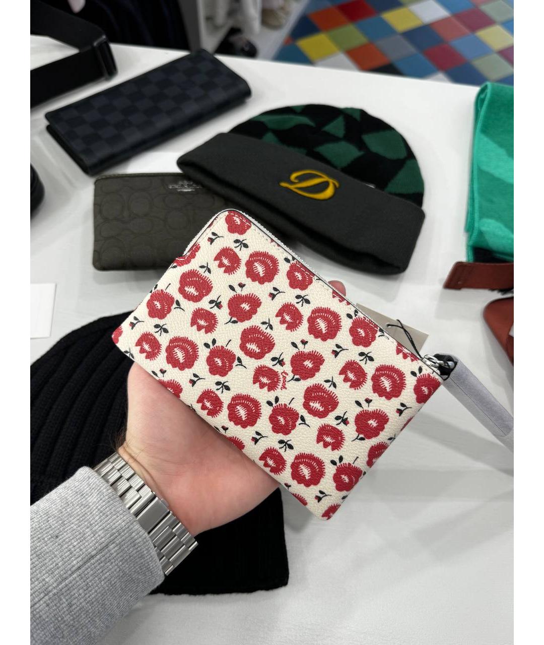 COACH Белый кожаный кошелек, фото 2