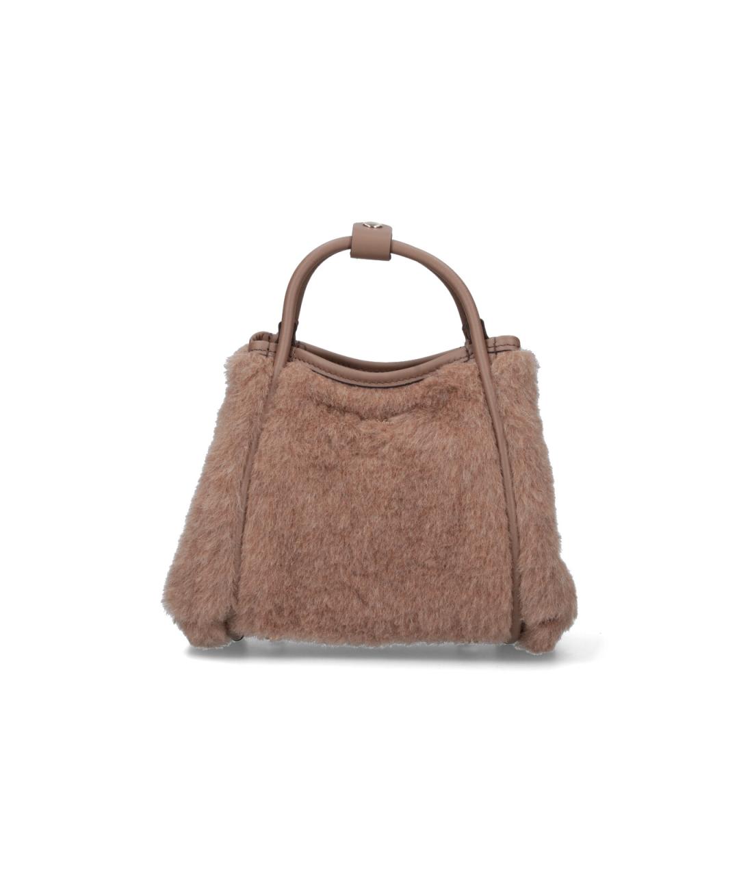 MAX MARA Коричневая шерстяная сумка тоут, фото 1