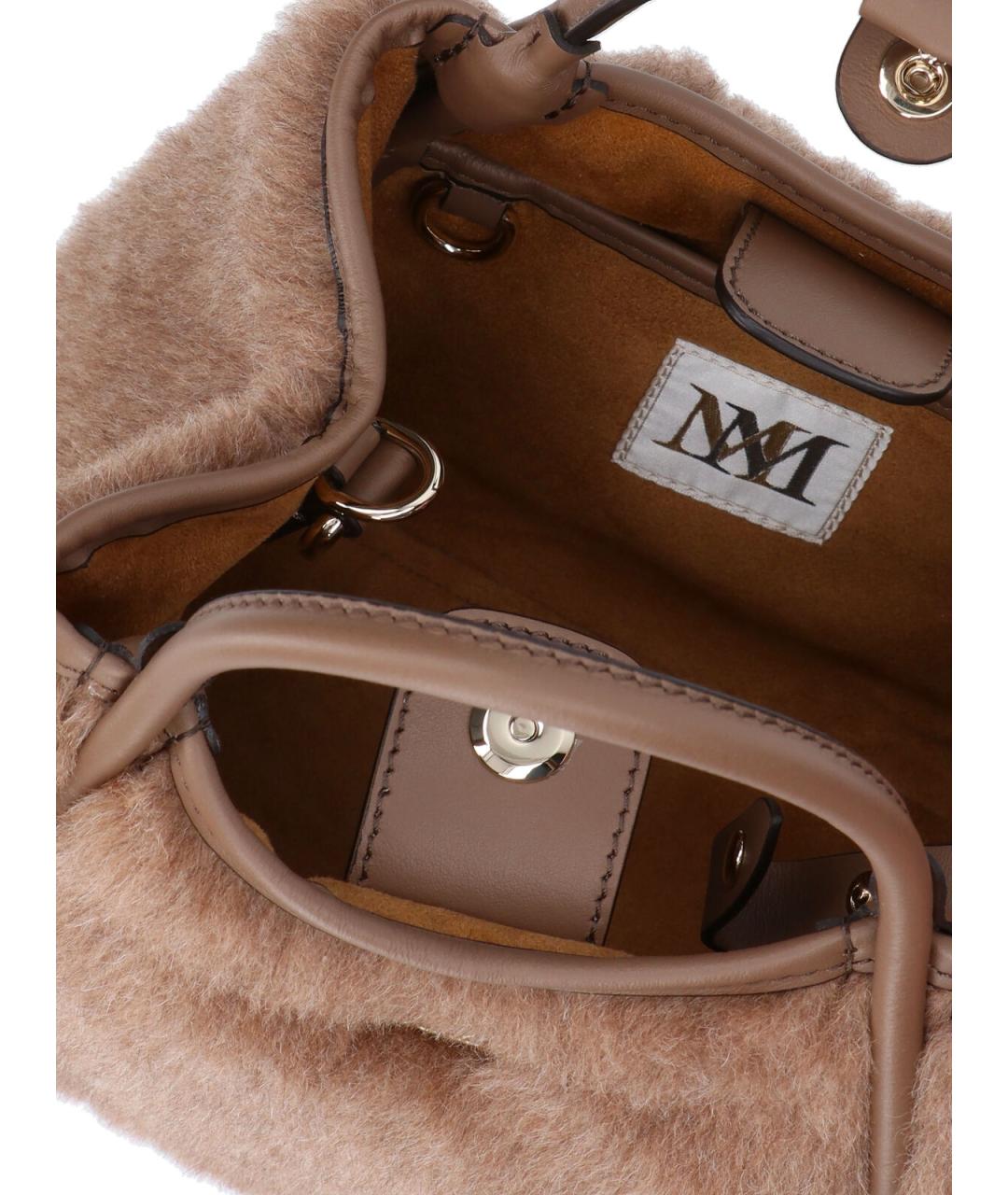 MAX MARA Коричневая шерстяная сумка тоут, фото 4