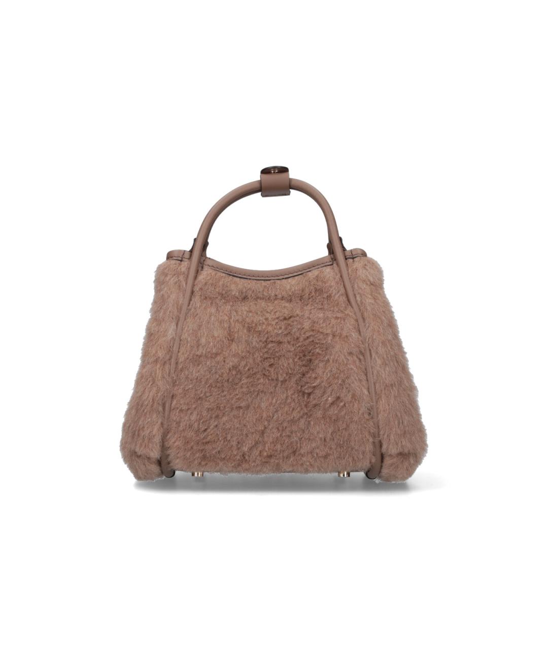 MAX MARA Коричневая шерстяная сумка тоут, фото 3