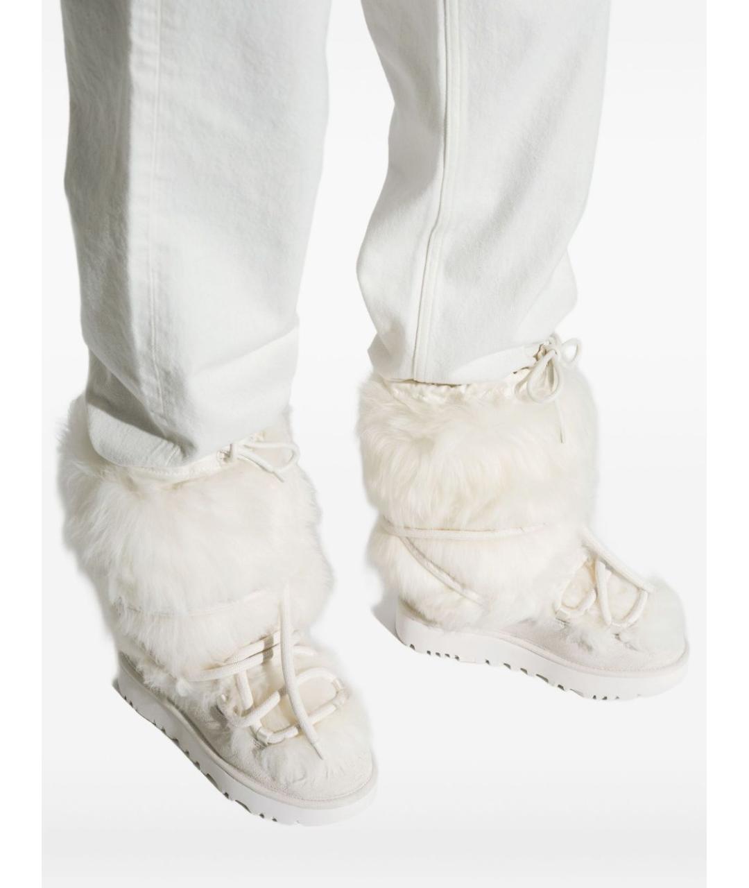 UGG AUSTRALIA Белые замшевые сапоги, фото 4