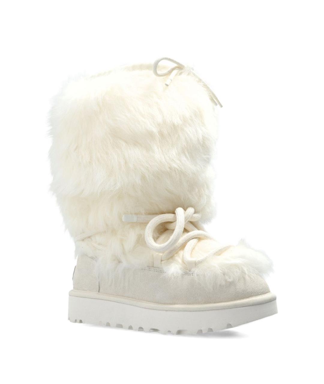 UGG AUSTRALIA Белые замшевые сапоги, фото 2