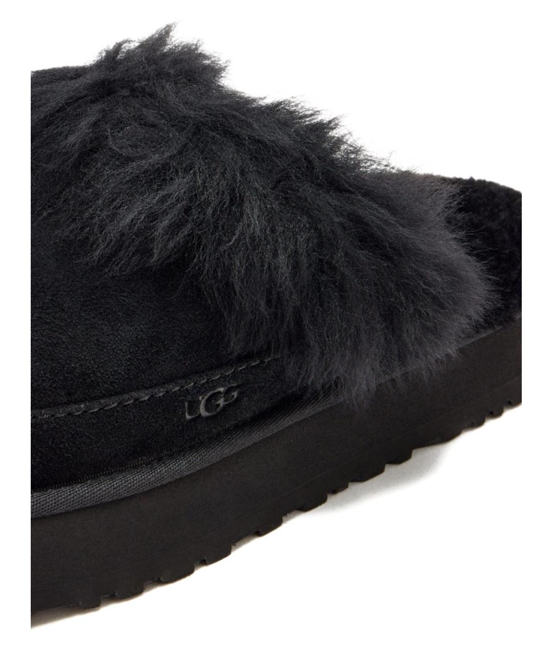 UGG Черные нубуковые сабо, фото 4