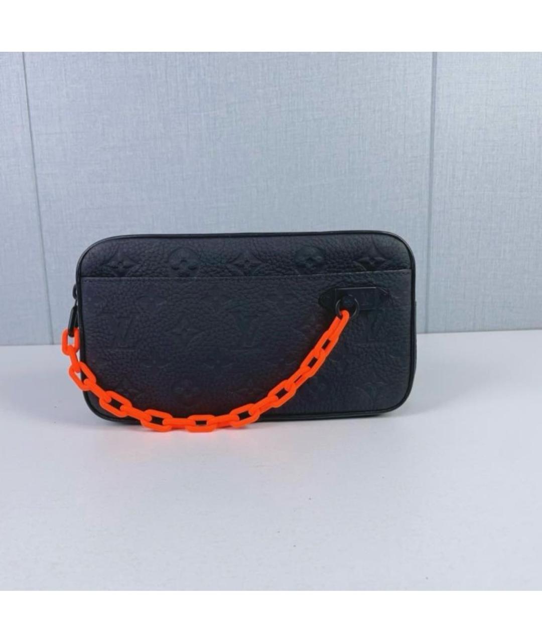 LOUIS VUITTON Черная кожаная поясная сумка, фото 9