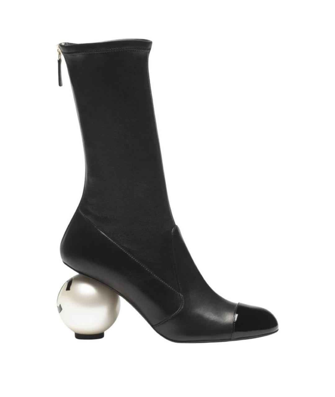 CHANEL Черные кожаные полусапоги, фото 5