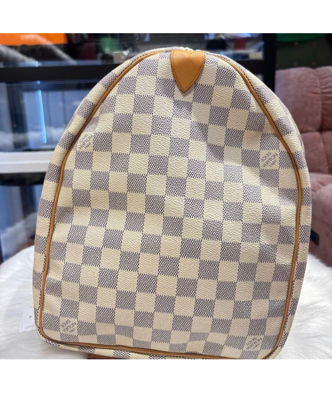 LOUIS VUITTON Бежевая кожаная дорожная/спортивная сумка, фото 3