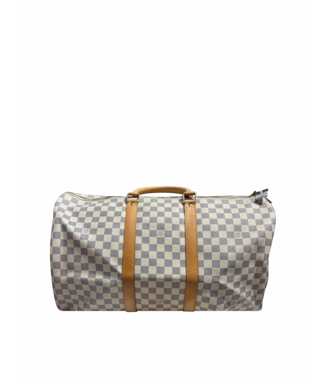 LOUIS VUITTON Бежевая кожаная дорожная/спортивная сумка, фото 8