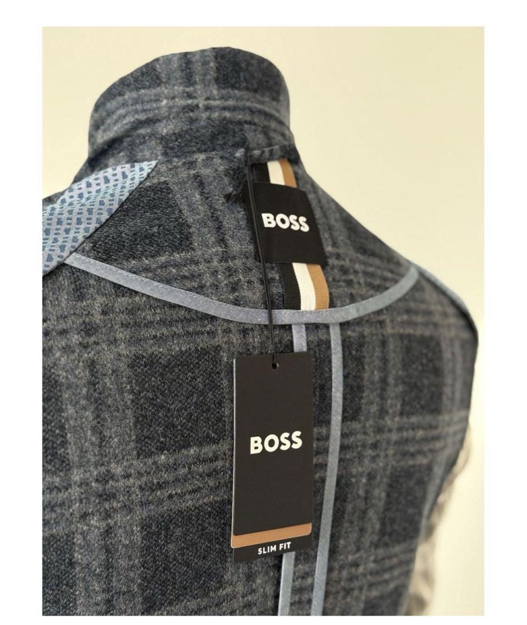 HUGO BOSS Темно-синий шерстяной пиджак, фото 5