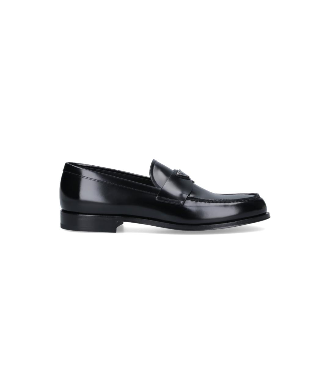 PRADA Черные кожаные лоферы, фото 1