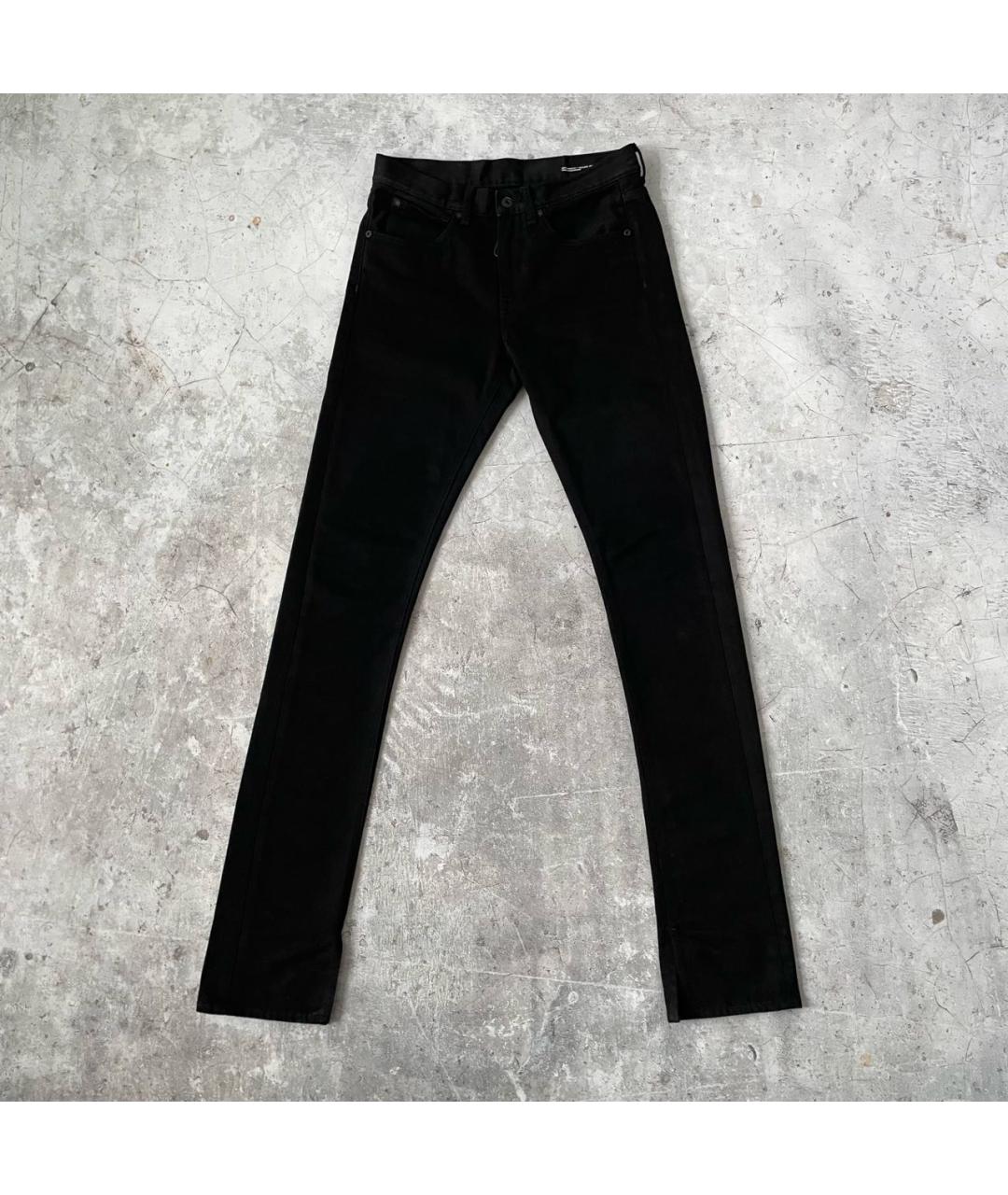 OFF-WHITE Черные хлопковые джинсы скинни, фото 3