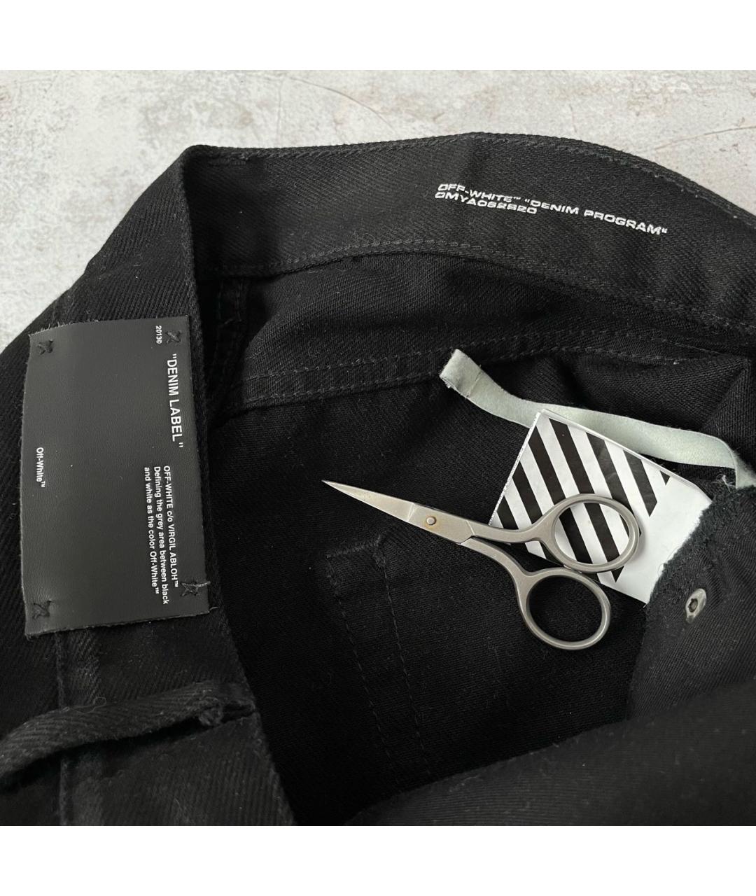OFF-WHITE Черные хлопковые джинсы скинни, фото 7