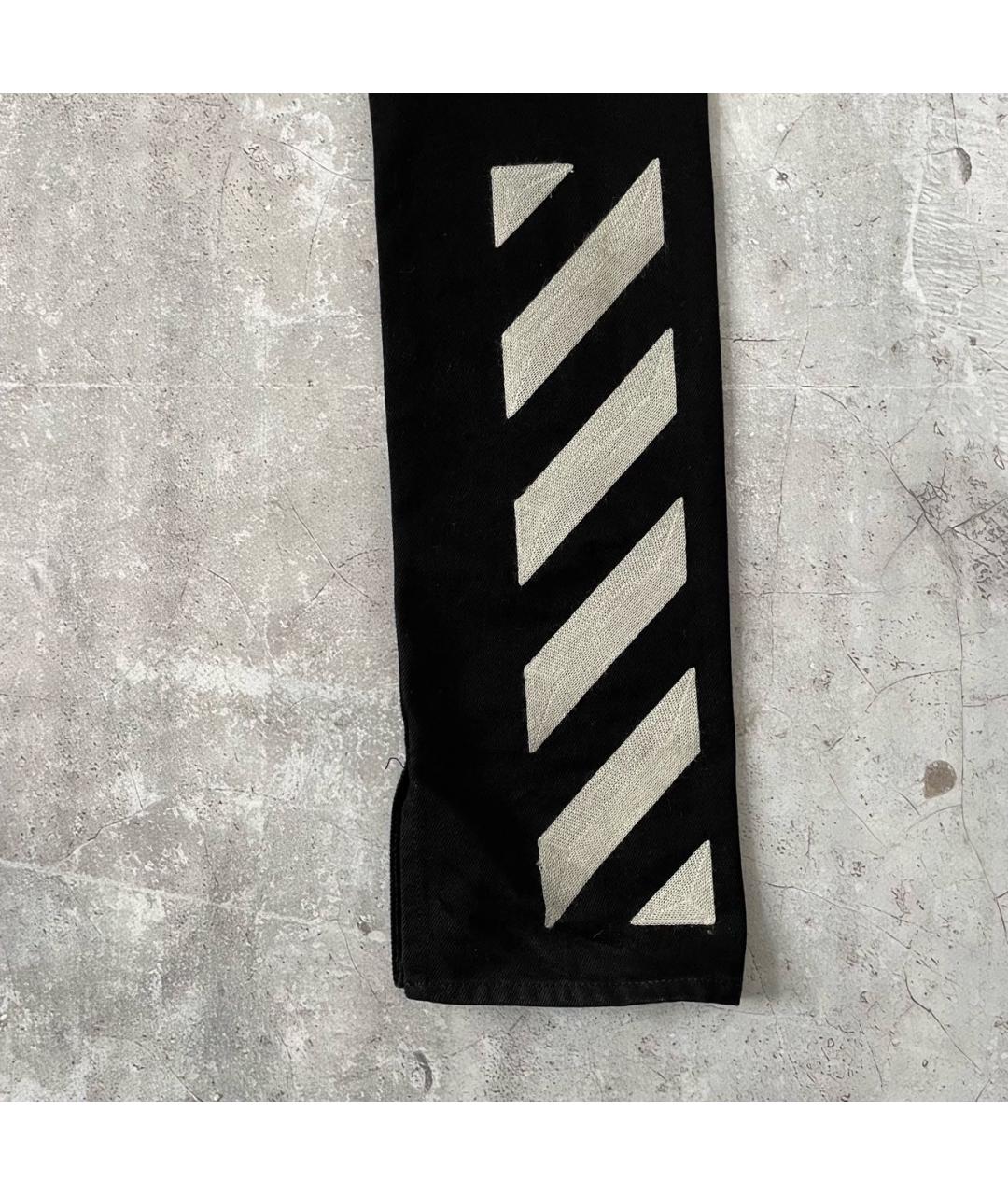 OFF-WHITE Черные хлопковые джинсы скинни, фото 6