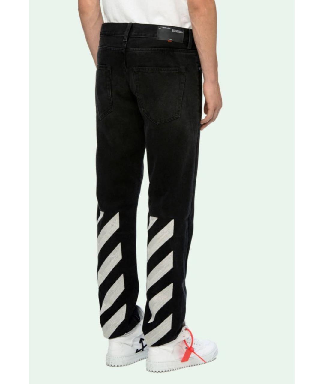 OFF-WHITE Черные хлопковые джинсы скинни, фото 9