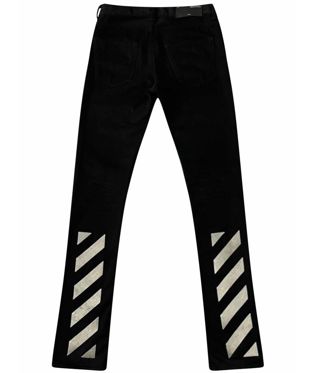 OFF-WHITE Черные хлопковые джинсы скинни, фото 1